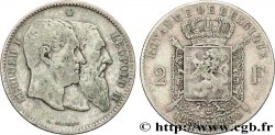 BELGIQUE 2 Francs 50e anniversaire de l’indépendance 1880 