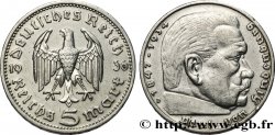 GERMANY 5 Reichsmark Maréchal Paul von Hindenburg 1936 Munich