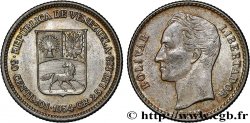 VENEZUELA 50 Centimos emblème / Simon Bolivar 1954 Philadelphie