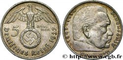 ALLEMAGNE 5 Reichsmark Maréchal Paul von Hindenburg 1937 Stuttgart