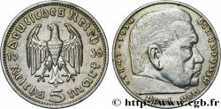 ALEMANIA 5 Reichsmark Maréchal Paul von Hindenburg 1936 Munich