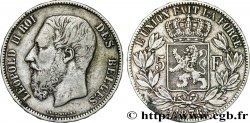 BELGIUM 5 Francs Léopold II 1876 