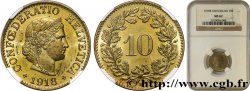 SWITZERLAND 10 Centimes (Rappen) Tête de Libertas 1918 Berne