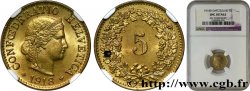 SWITZERLAND 5 Centimes (Rappen) Tête de Libertas 1918 Berne