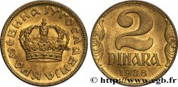 YOUGOSLAVIE 2 Dinara couronne 1938 