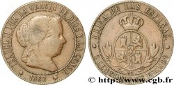 SPAGNA 5 Centimos de Escudo Isabelle II 1868 Oeschger Mesdach & CO q.BB 