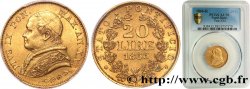 ITALIE - ÉTATS DU PAPE - PIE IX (Jean-Marie Mastai Ferretti) 20 Lire, grand buste 1866 Rome SUP58 PCGS