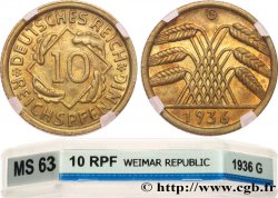 GERMANY 10 Reichspfennig 1936 Karlsruhe