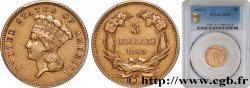 ÉTATS-UNIS D AMÉRIQUE 3 Dollars”Indian Princess” 1860 San Francisco XF45 PCGS