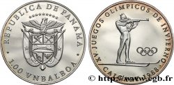 PANAMA 1 Balboa Proof XVe Jeux Olympiques d’hiver de Calgary - Biathlon 1988  SPL 