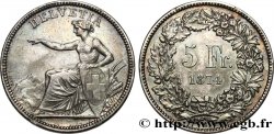 SUIZA 5 Francs Helvetia assise 1874 Berne