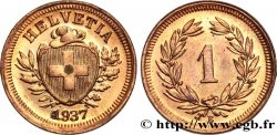 SWITZERLAND 1 Centime (Rappen) Croix Suisse 1937 Berne