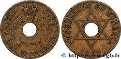 NIGERIA 1 Penny Fédération du Nigeria frappe au nom d’Elisabeth II 1959 Londres AU 