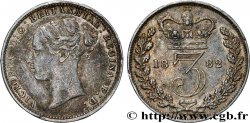UNITED KINGDOM 3 Pence Victoria buste jeune 1882 