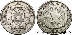 CHILI 20 Centavos condor 1865 Santiago - S°
