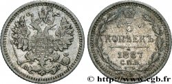 RUSSIE 5 Kopecks aigle bicéphale 1887 Saint-Petersbourg TB+ 