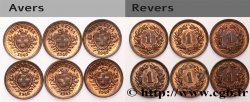SVIZZERA  Lot de six pièces de 1 Centime Croix Suisse 1940-1941 Berne