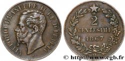 ITALIE 2 Centesimi Victor Emmanuel II 1867 Milan - M TTB 