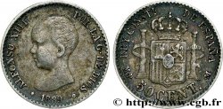 SPANIEN 50 Centimos Alphonse XIII buste bébé (1889) 1889 Madrid SS 