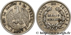 CHILI 1/2 Decimo condor 1887 Santiago - S° TTB+ 