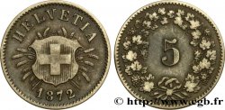 SUIZA 5 Centimes (Rappen) croix suisse 1872 Berne - B