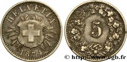 SUISSE 5 Centimes (Rappen) 1874 Berne