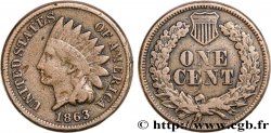 ÉTATS-UNIS D AMÉRIQUE 1 Cent tête d’indien 2e type 1863 Philadelphie
