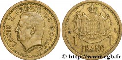 MONACO 1 Franc Louis II (1943) Paris TTB 