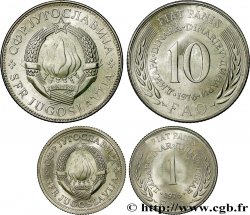 YUGOSLAVIA Série 1 Dinar et 10 Dinara FAO 1976 