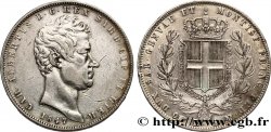 ITALIE - ROYAUME DE SARDAIGNE - CHARLES-ALBERT 5 Lire Charles Albert, roi de Sardaigne 1847 Turin TB+ 