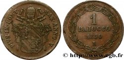 VATICANO E STATO PONTIFICIO 1 Baiocco Pie IX an V 1850 Rome