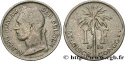 BELGIAN CONGO 1 Franc roi Albert légende flamande 1926 