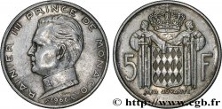 MONACO 5 Francs Prince Rainier III / écu 1966 Paris