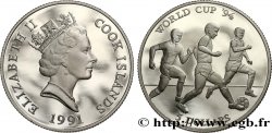 COOK ISLANDS 5 Dollars Proof FIFA World Cup 1991 