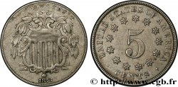 ÉTATS-UNIS D&nbsp;AMÉRIQUE 5 Cents bouclier variété sans rayons entre les étoiles 1873 Philadelphie