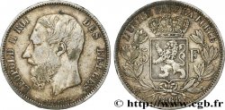 BELGIQUE 5 Francs Léopold II 1868 