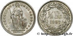 SUISSE 1/2 Franc Helvetia 1957 Berne - B
