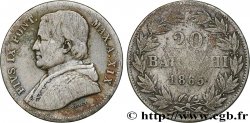 VATICAN ET ÉTATS PONTIFICAUX 20 Baiocchi Pie IX an XIX 1865 Rome