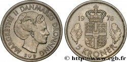 DANEMARK 5 Kroner Margrethe II 1976 Copenhague