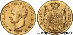 ITALY - KINGDOM OF ITALY - NAPOLEON I 40 Lire 1808 Milan XF/AU 