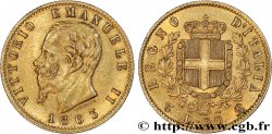 ORO, PALADIO Y PLATINO INVERSIÓN 20 Lire Victor Emmanuel II 1863 Turin MBC 
