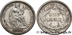 UNITED STATES OF AMERICA 1 Dime Liberté assise 1891 Philadelphie