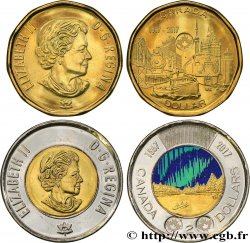 CANADá Lot de 2 monnaies de 1 & 2 dollars 150 ans du Canada 2017 
