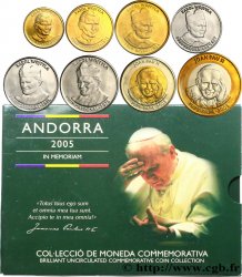 ANDORRA SÉRIE Diner BRILLANT UNIVERSEL - Série commémorative en l’honneur du pape Jean-Paul II 2005 