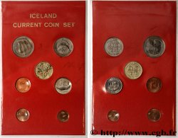 ISLANDIA Série FDC 7 monnaies 1981-1989 