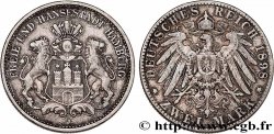 ALLEMAGNE - VILLE LIBRE DE HAMBOURG 2 Mark blason de Hambourg 1898 Hambourg