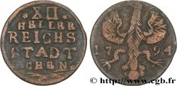 GERMANIA - AQUISGRANA 12 (XII) Heller ville de Aachen aigle 1794 