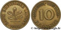 GERMANIA 10 Pfennig “Bank deutscher Länder” 1949 Stuttgart - F