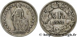 SWITZERLAND 1/2 Franc Helvetia 1932 Berne - B
