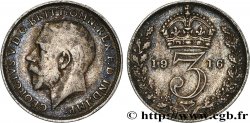 ROYAUME-UNI 3 Pence Georges V 1916 